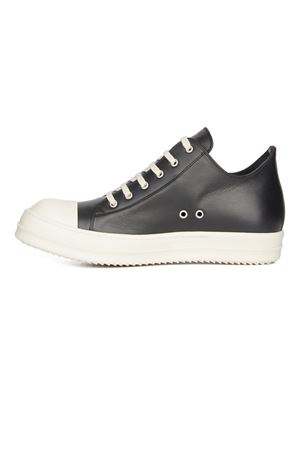Low Sneaks In Black/Milk/Milk Full Grain Cow Leather RICK OWENS | RU02E1891LCO911